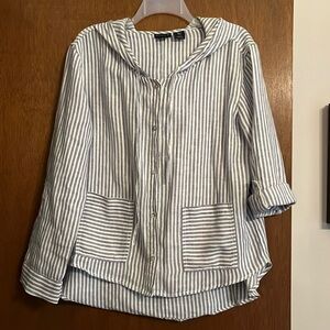 Linen jacket with hood